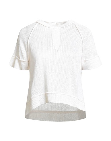 BRUNELLO CUCINELLI Sweater White 75% Linen, 25% Silk, Polyamide