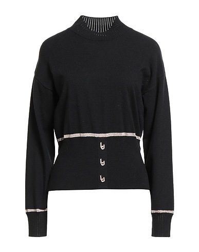 LIU •JO Polo neck Black 60% Viscose, 38% Polyamide, 2% Metallic Polyester