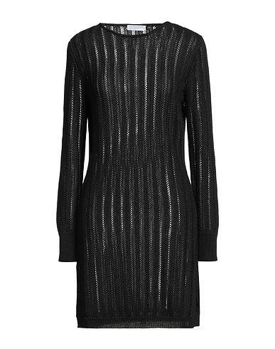 MAJESTIC FILATURES Short dress Black 81% Viscose, 10% Lurex®, 9% Polyamide