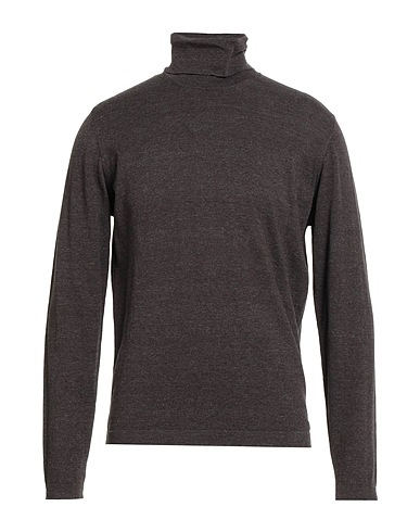 ALPHA STUDIO Turtleneck Dark brown 95% Organic cotton, 5% Recycled cashmere