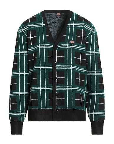 DICKIES Cardigan Dark green 79% Polyester, 19% Polyamide, 2% Elastane