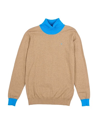 MANUEL RITZ Polo neck Camel 95% Cotton, 5% Elastane