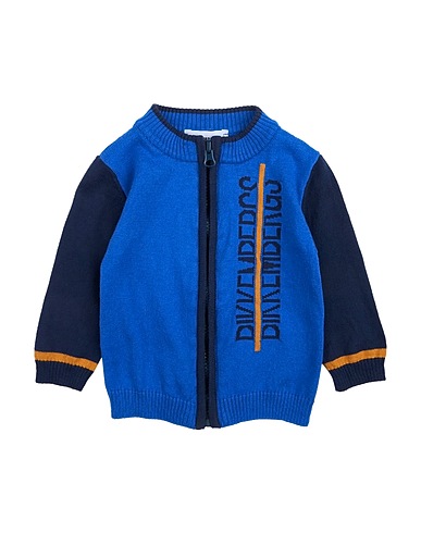 BIKKEMBERGS Cardigan Bright blue 100% Cotton