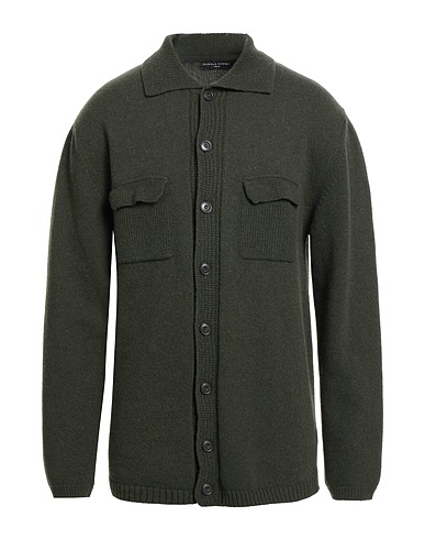DANIELE FIESOLI Cardigan Military green 80% Wool, 20% Polyamide