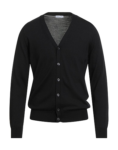 THELAND Cardigan Nero 100% Lana Merino