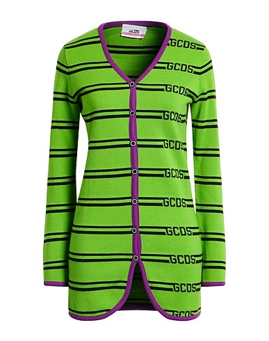 GCDS Cardigan Green 50% Wool, 50% Dralon®