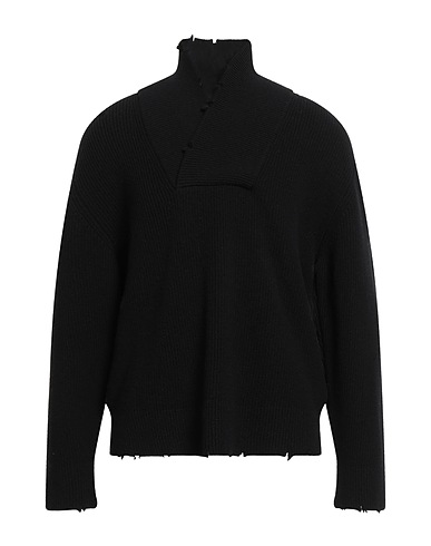 LANEUS Pullover Schwarz 100% Schurwolle