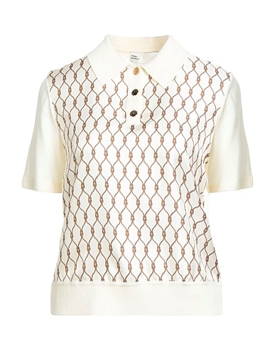 TORY BURCH Sweater Ivory 100% Merino Wool, Silk, Polyamide, Elastane