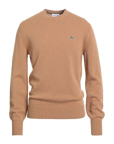LACOSTE Jumper Camel 100% Wool
