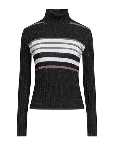DANIELE FIESOLI Turtleneck Black 56% Merino Wool, 32% Cotton, 12% Metallic fiber