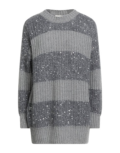 BRUNO MANETTI Jumper Grey 45% Cashmere, 30% Mohair wool, 13% Silk, 12% Polyester