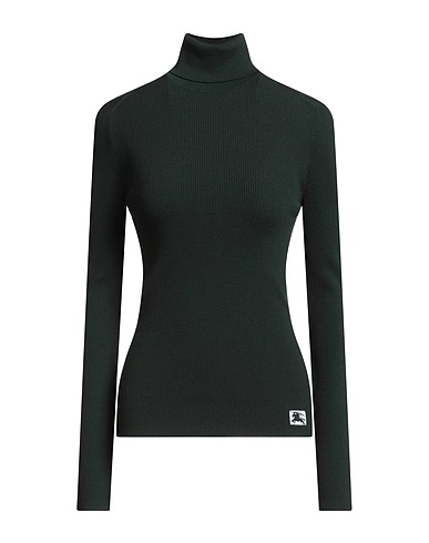 BURBERRY Polo neck Dark green 89% Wool, 11% Polyester, Polyamide, Elastane