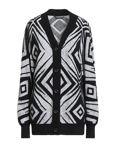 ALBERTA FERRETTI カーディガン ブラック レーヨン 65% / ナイロン 35% / モヘヤ / バージンウール / ポリウレタン