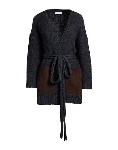 ALPHA STUDIO Cardigan 55% Laine d'alpaga, 31% Polyamide recyclé, 14% Polyamide, Cuir d'ovin