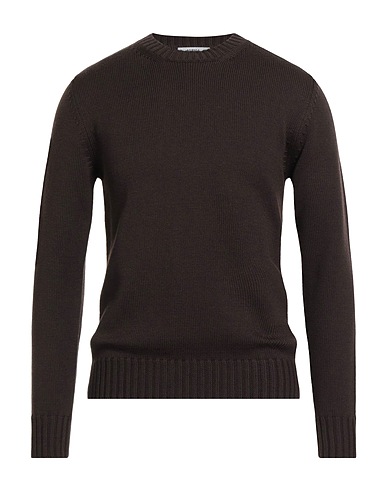 ALPHA STUDIO Jumper Dark brown 100% Wool