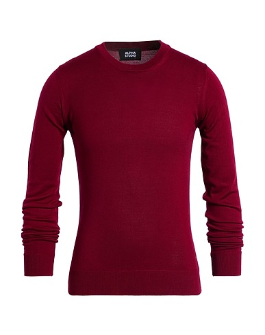 ALPHA STUDIO Jumper Burgundy 100% Merino Wool