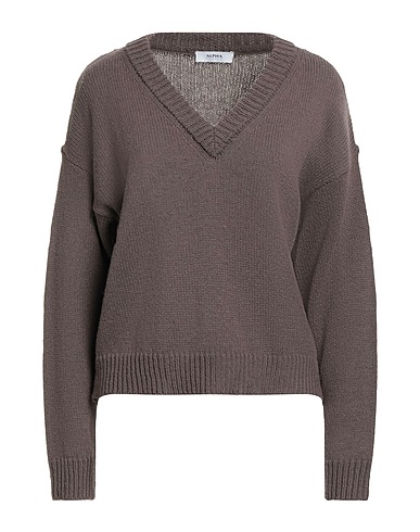 ALPHA STUDIO Jumper Brown 100% Merino Wool