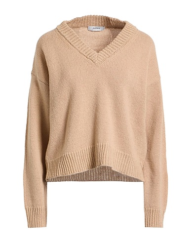 ALPHA STUDIO Pullover Beige 100% Merinowolle