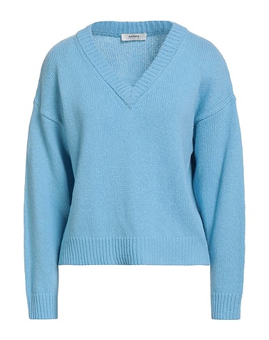 ALPHA STUDIO Pullover Celeste 100% Lana Merino