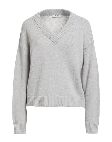 ALPHA STUDIO Pullover Hellgrau 100% Merinowolle