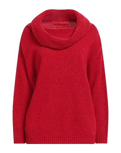 FISICO Polo neck Red 80% Virgin Wool, 20% Polyamide