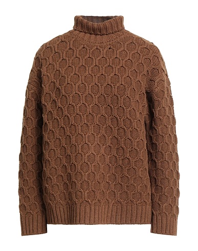 GENTRYPORTOFINO Turtleneck Brown 70% Virgin Wool, 30% Cashmere