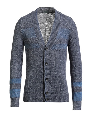 ZANONE Cardigan BY SLOWEAR Slate blue 54% Silk, 44% Linen, 2% Cotton