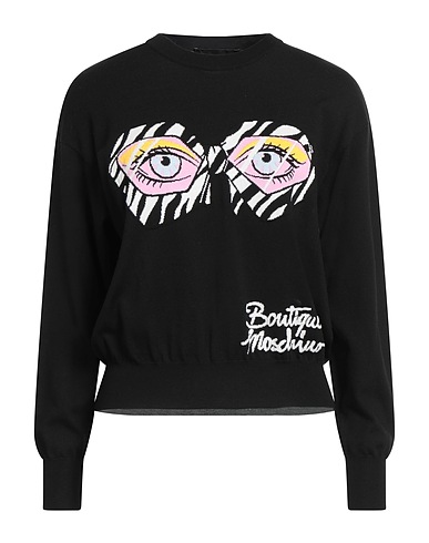 BOUTIQUE MOSCHINO Jumper Black 100% Cotton, Polyamide, Elastane