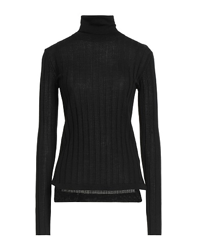 ARAGONA Rollkragenpullover Schwarz 100% Merinowolle