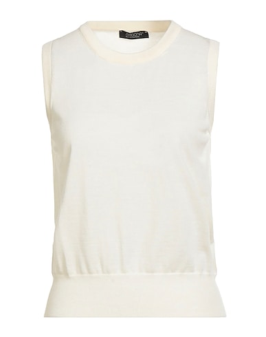 ARAGONA Maglia Gilet Panna 100% Lana Merino