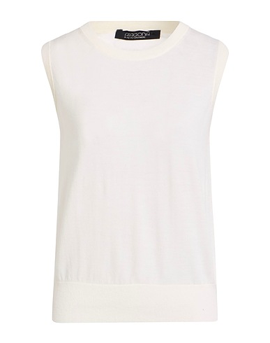 ARAGONA Maglia Gilet Avorio 100% Lana Merino