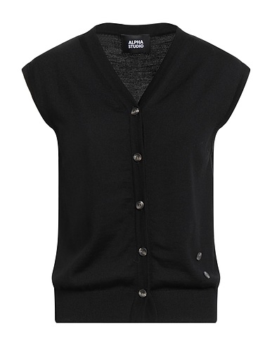 ALPHA STUDIO Cardigan Black 100% Merino Wool