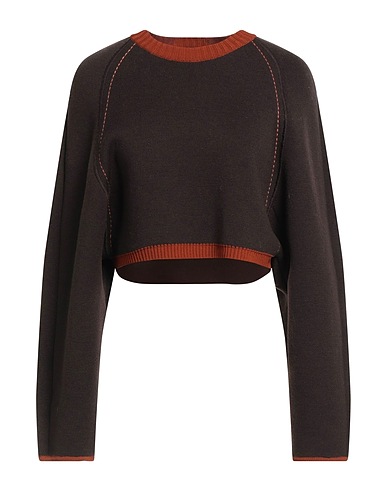 ERIKA CAVALLINI Sweater Chocolate brown 100% Virgin Wool, Viscose, Polyamide
