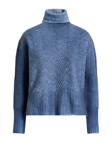 ARAGONA Polo neck Slate blue 85% Wool, 15% Cashmere