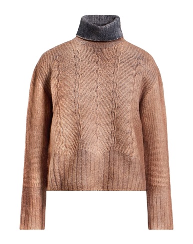 ARAGONA Polo neck Light brown 85% Wool, 15% Cashmere