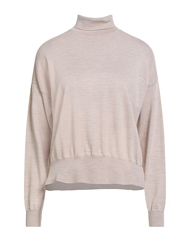 ARAGONA Polo neck BEIGE 100% Merino Wool