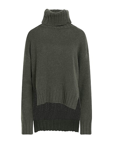 ARAGONA Turtleneck Military green 50% Baby alpaca wool, 50% Merino Wool