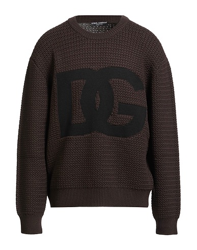 DOLCE&GABBANA Sweater Dark brown 100% Virgin Wool