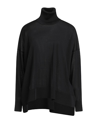 ROBERTO COLLINA Polo neck Black 100% Merino Wool