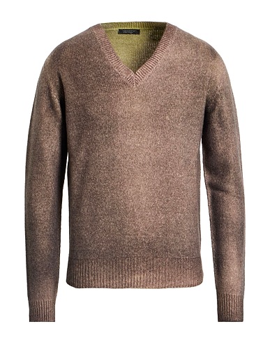ARAGONA Sweater Khaki 85% Wool, 15% Cashmere