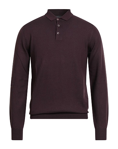 ARAGONA Sweater Burgundy 100% Merino Wool