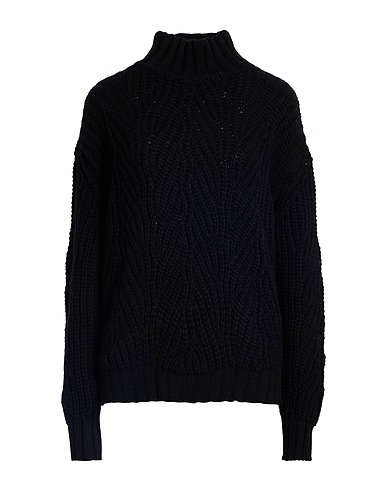 ARAGONA Turtleneck Black 85% Wool, 15% Cashmere