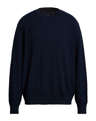 ARMANI EXCHANGE Pullover Blu notte 80% Viscosa, 20% Poliammide
