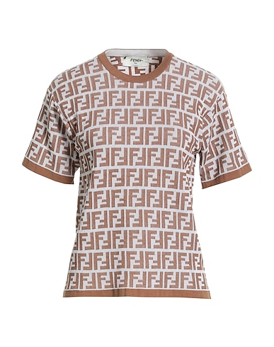 FENDI Jumper Camel 98% Cotton, 2% Elastane