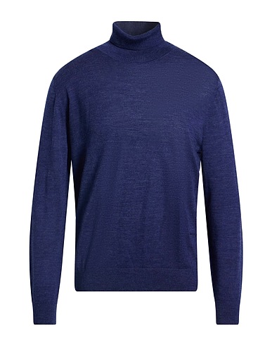 SHOCKLY Polo neck Navy blue 100% Merino Wool