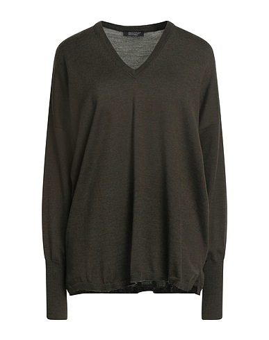 ARAGONA Pullover Verde militare 100% Lana Merino