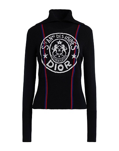 DIOR Cashmere blend Black 97% Cashmere, 2% Polyamide, 1% Elastane