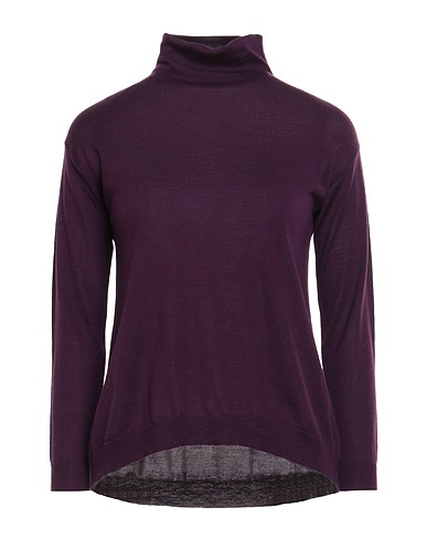 ARAGONA Turtleneck Dark purple 100% Merino Wool