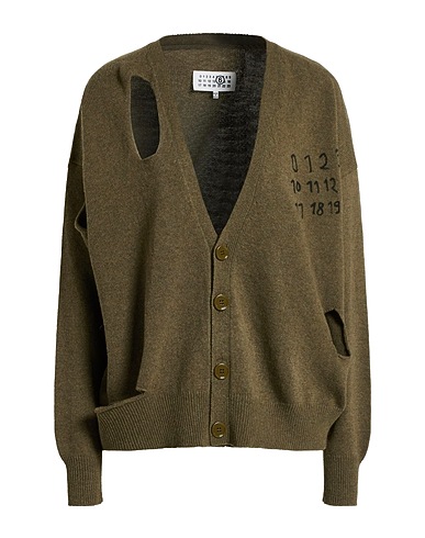 MM6 MAISON MARGIELA Cardigan Verde militare 80% Lana, 20% Poliammide