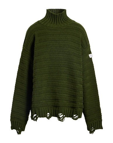 MM6 MAISON MARGIELA Polo neck Military green 50% Acrylic, 50% Virgin Wool